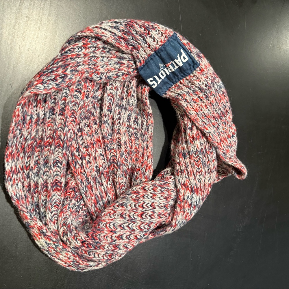 Patriots Red-White-Blue Knitted Infinity Scarf